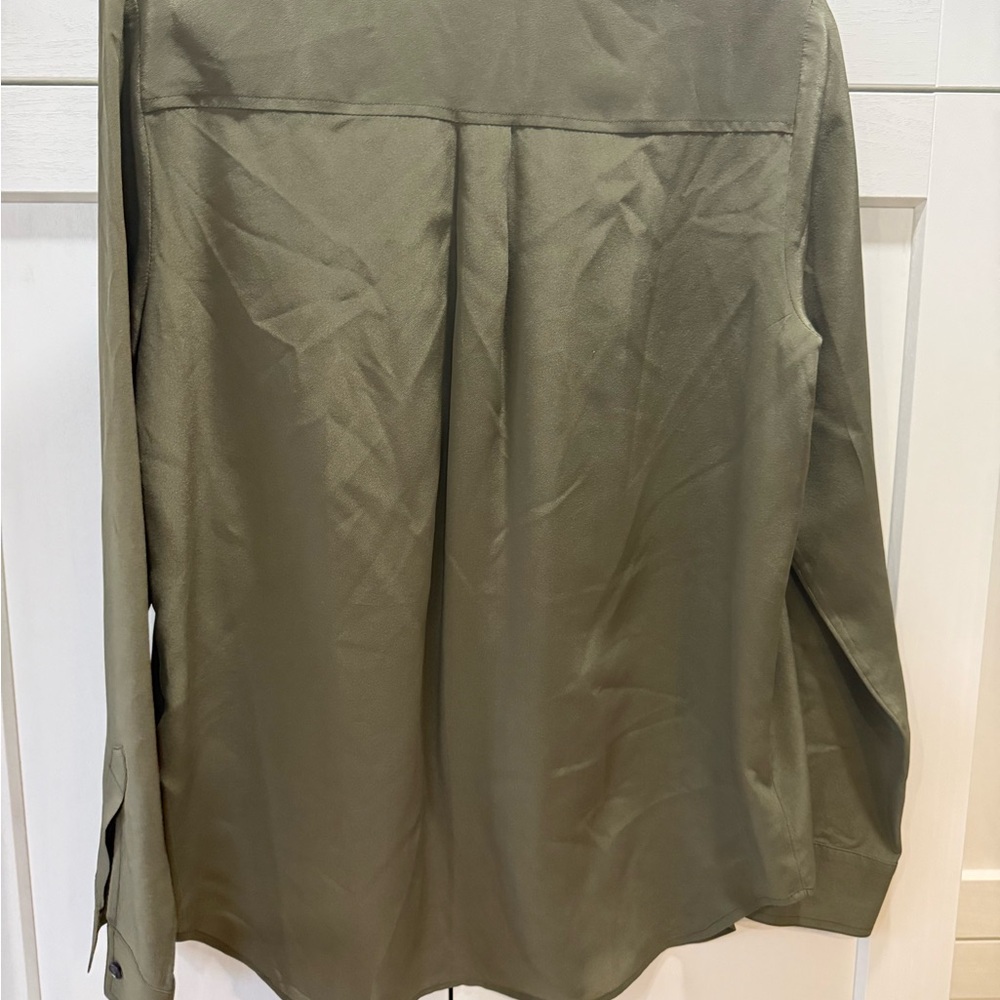 Banana Republic Khaki Silk Blouse via - Picture 4 of 4